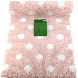 kate spade Light Pink Bath Rug with Subtle Texture Polka Dots 20X32